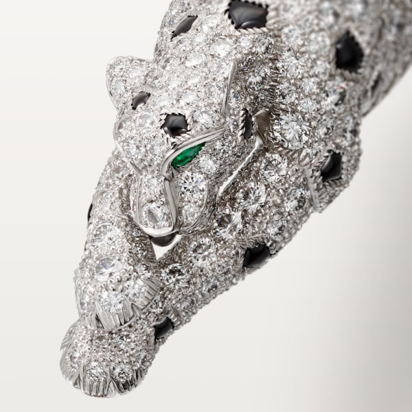 Panthère de Cartier 手鐲 白色黃金，祖母綠，縞瑪瑙，鑽石