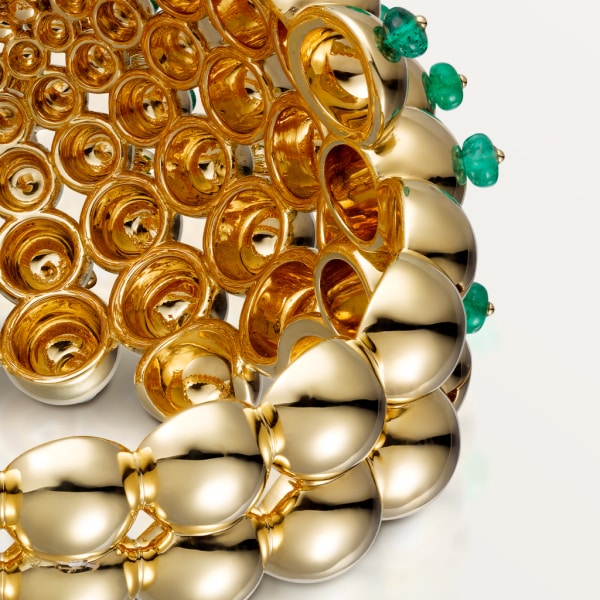 Cactus de Cartier 手鐲 18K黃金，祖母綠，鑽石