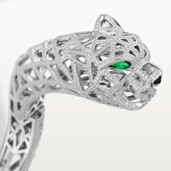 Panthère de Cartier 手鐲 白色黃金，縞瑪瑙，祖母綠，鑽石