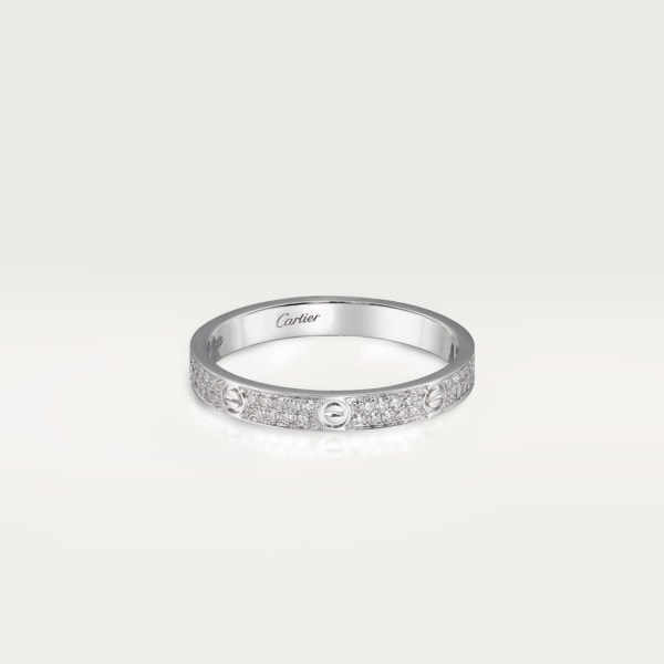 Love 戒指，小型款 18K白色黃金，鑽石
