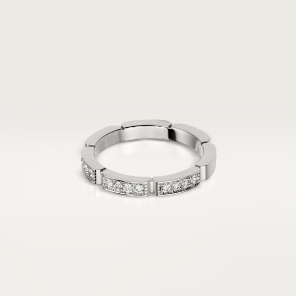 Maillon Panthère 結婚戒指 18K白色黃金，鑽石