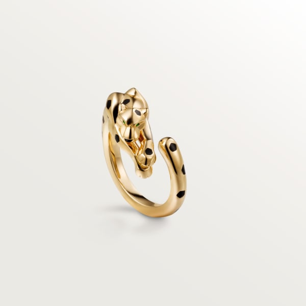 Yellow gold, tsavorite garnets, onyx 