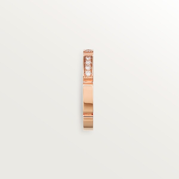 Maillon Panthère 結婚戒指，半鋪鑲鑽石 18K玫瑰金，鑽石