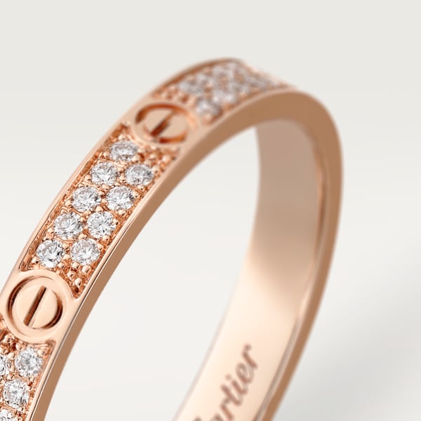 Love 戒指，小型款 18K玫瑰金，鑽石