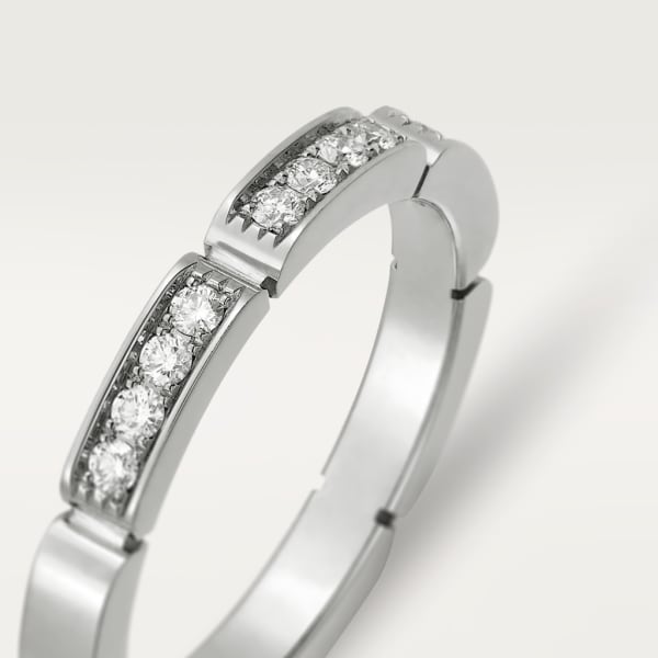 Maillon Panthère 結婚戒指 18K白色黃金，鑽石
