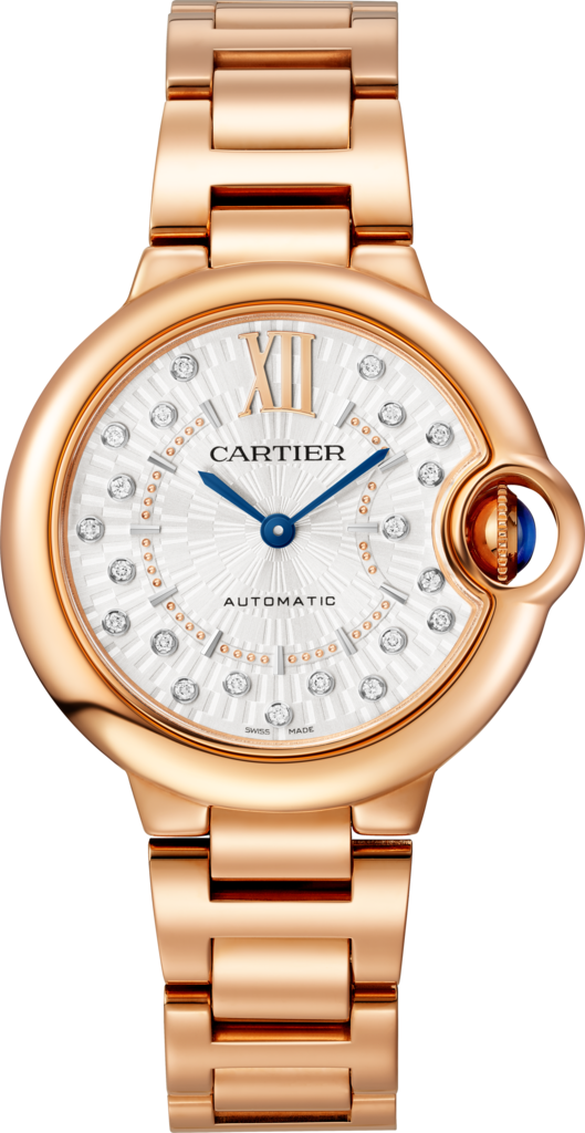 Ballon Bleu de Cartier watch33 mm, automatic mechanical movement, rose gold, diamonds