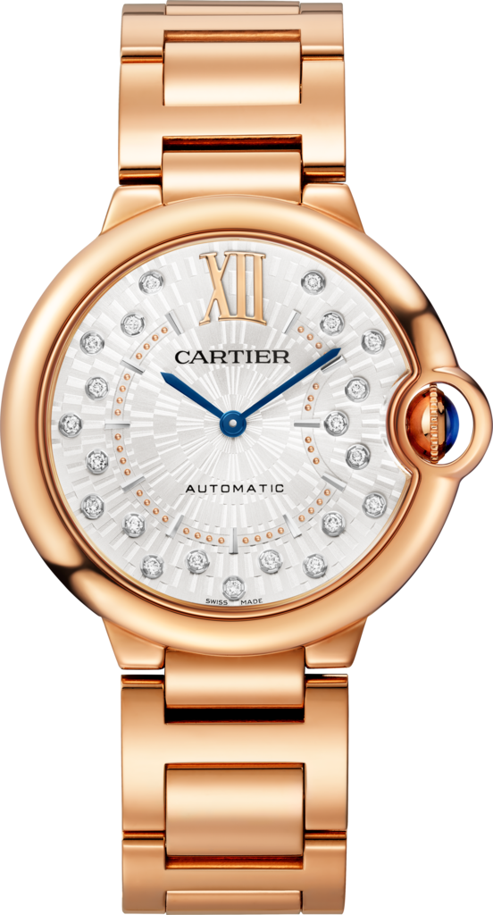 Ballon Bleu de Cartier 腕錶36毫米，自動上鏈機械機芯，玫瑰金，鑽石