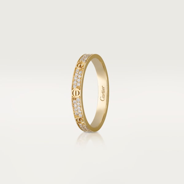 Love ring, small model Yellow gold, diamonds