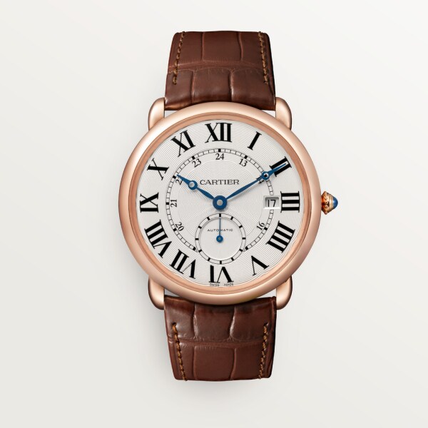 Ronde Louis Cartier 腕錶 40毫米，自動上鏈機械機芯，18K玫瑰金，皮革