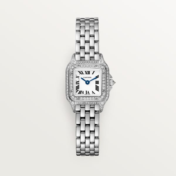 Panthère de Cartier 腕錶 迷你款，石英機芯，18K白色黃金