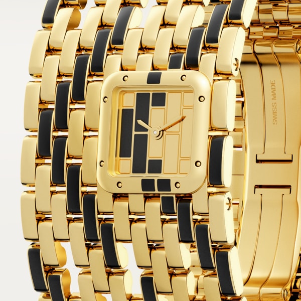 Panthère de Cartier 腕錶 手鐲腕錶，石英機芯，黃金色亮漆