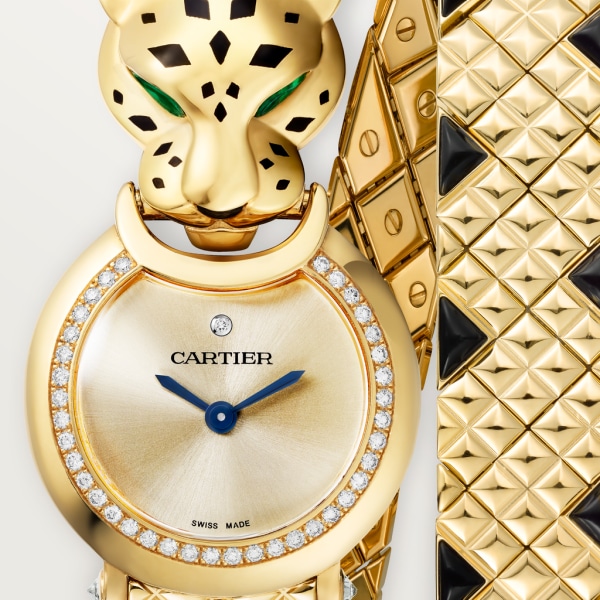 La Panthère de Cartier watch 23.6 mm, yellow gold, diamonds