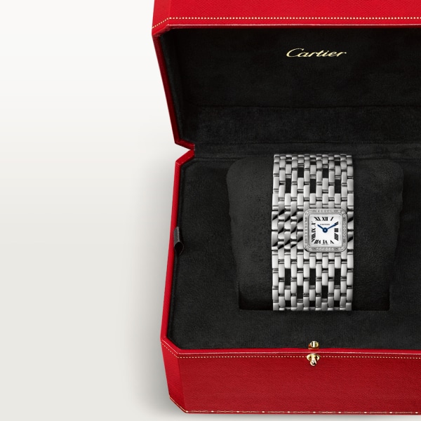 Panthère de Cartier 腕錶 手鐲腕錶，石英機芯，18K白色黃金，鑽石