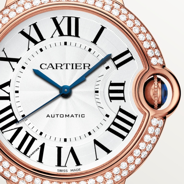 Ballon Bleu de Cartier 腕錶 36毫米，自動上鏈機械機芯，18K玫瑰金，鑽石