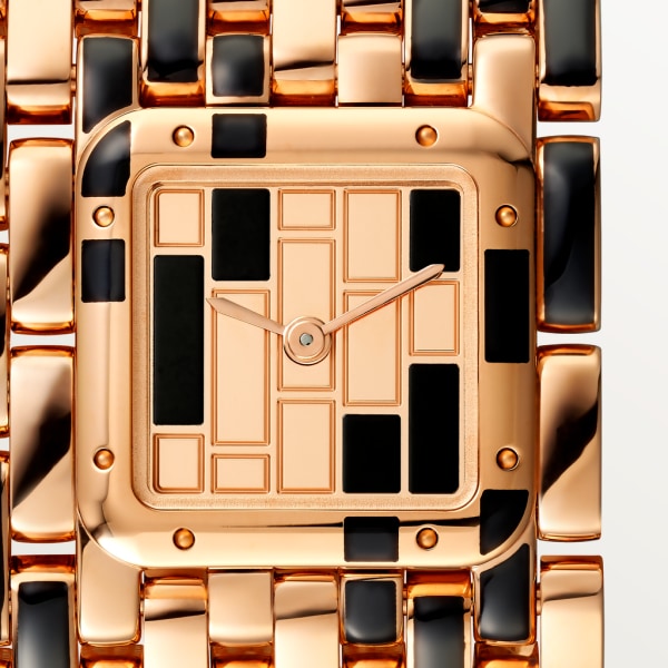 Panthère de Cartier 腕錶 手鐲腕錶，特大型款，石英機芯，玫瑰金色亮漆