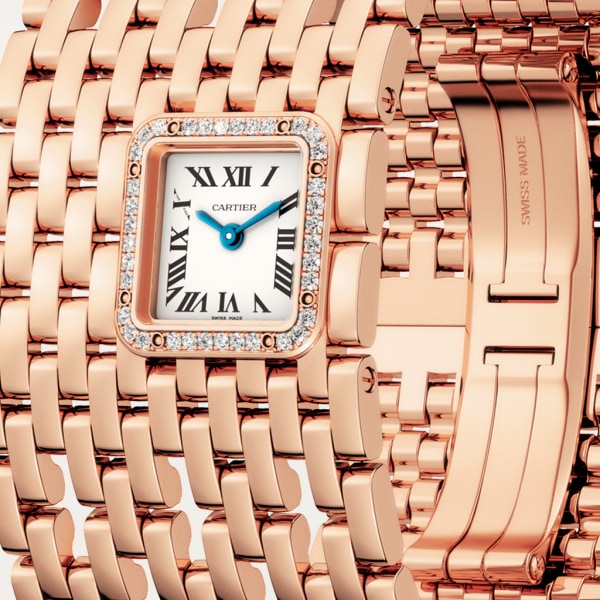 Panthère de Cartier 腕錶 手鐲腕錶，石英機芯，18K玫瑰金，鑽石