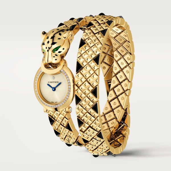 La Panthère de Cartier 腕錶 23.6毫米，18K黃金，鑽石