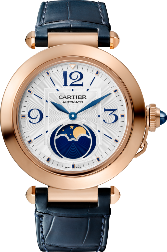 Pasha de Cartier 腕錶41毫米，自動上鏈機械機芯，玫瑰金，可更換式皮革錶帶