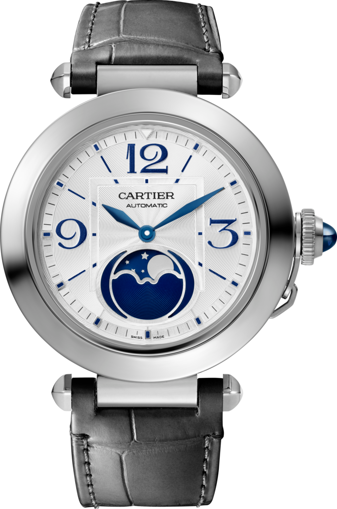 Pasha de Cartier 腕錶41毫米，自動上鏈機械機芯，精鋼，可更換式皮革錶帶