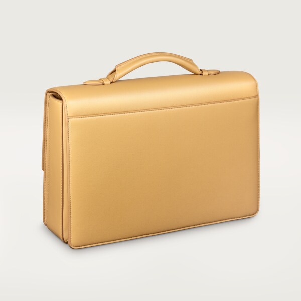 Briefcase, Must de Cartier Tan calfskin, palladium finish