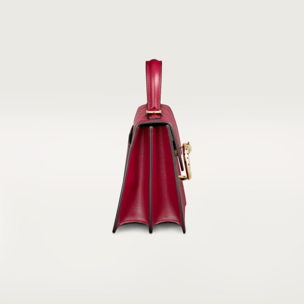 Panthère de Cartier mini top handle Cherry red calfskin, golden finish