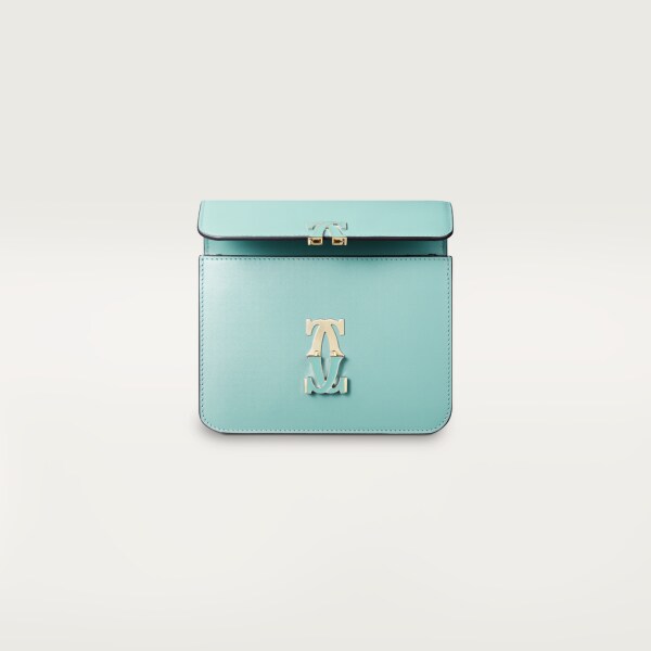 Shoulder Bag, Nano, Double C de Cartier Mint calfskin, golden and mint enamel-finish