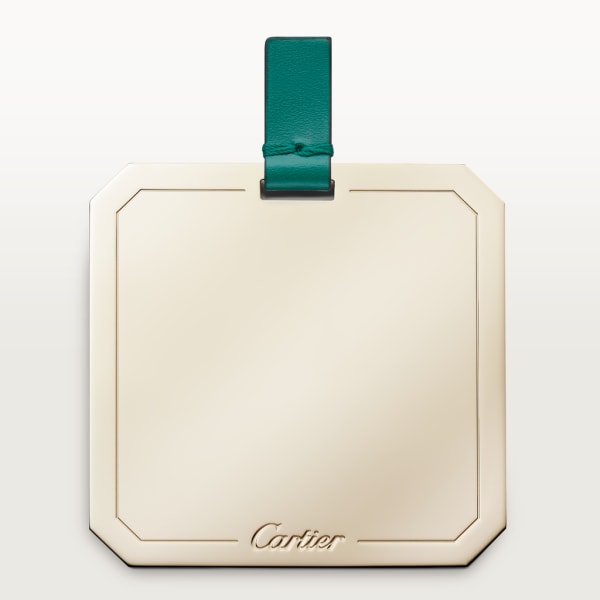 手袋，小型款，Panthère de Cartier 深綠色小牛皮，金色飾面