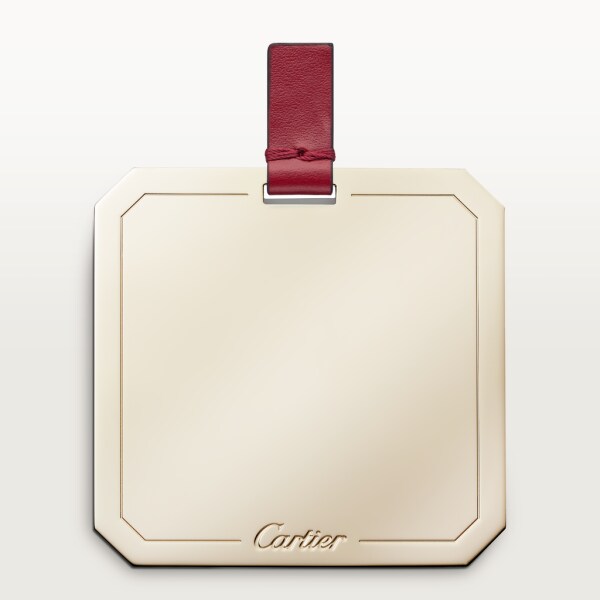 鏈帶手袋，迷你款，Double C de Cartier 櫻桃紅色小牛皮，金色及櫻桃紅色琺瑯飾面