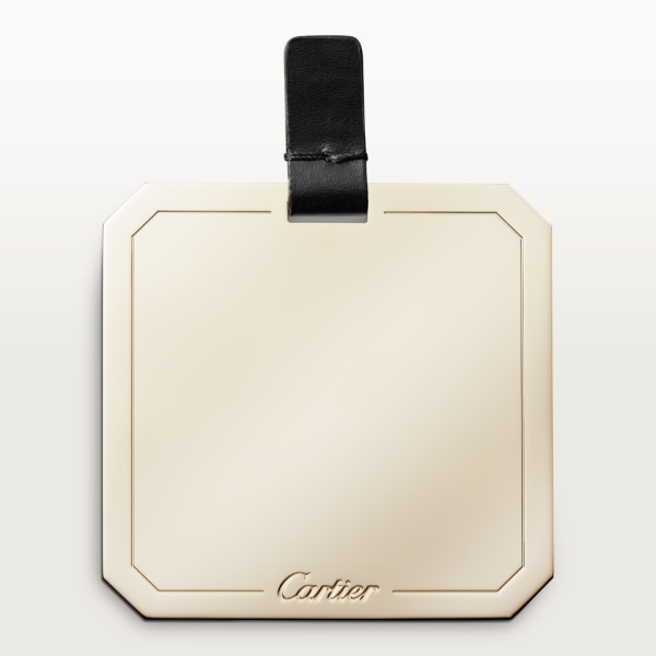 C de Cartier 鏈帶手袋，小型款 黑色小牛皮，金色及黑色琺瑯飾面