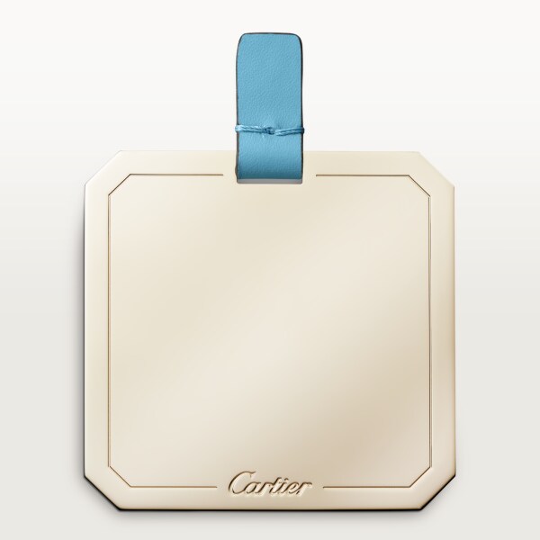 手袋，袖珍款，Double C de Cartier 卡布里藍色小牛皮，金色及卡布里藍色琺瑯飾面
