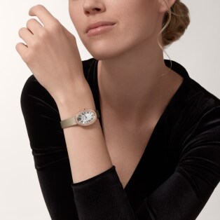Baignoire 腕錶，小型款 小型款，石英機芯，18K玫瑰金，鑽石，帆布