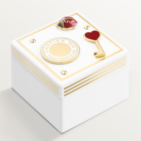 Diabolo de Cartier 盒子，小型款 漆面木材及漆面金色飾面金屬