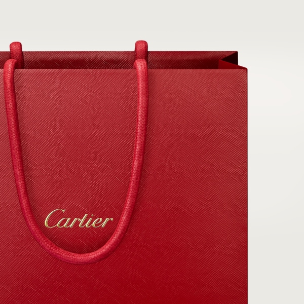 Must de Cartier 小型款筆記簿封套 酒紅色小牛皮，金色飾面
