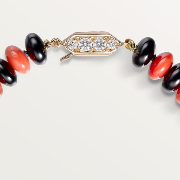 High Jewellery bracelet Rose gold, coral, onyx, black lacquer, diamonds