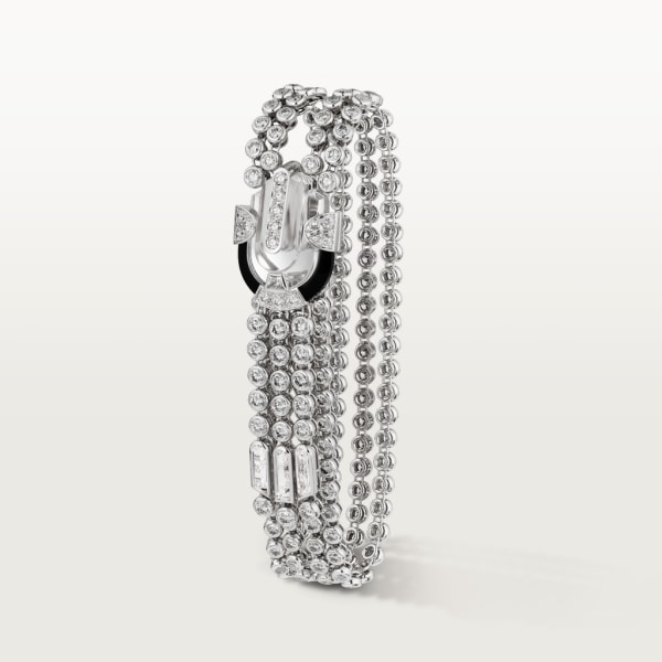 Geometry & Contrast bracelet White gold, onyx, rock crystal, diamonds