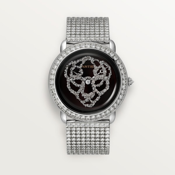 Révélation d'une Panthère 腕錶 37毫米，手動上鏈機械機芯，18K白色黃金，鑽石，亮漆