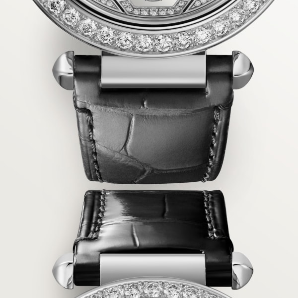Joaillière Panthère 腕錶 41毫米，手動上鏈機械機芯，18K白色黃金，鑽石，可更換式皮革錶帶