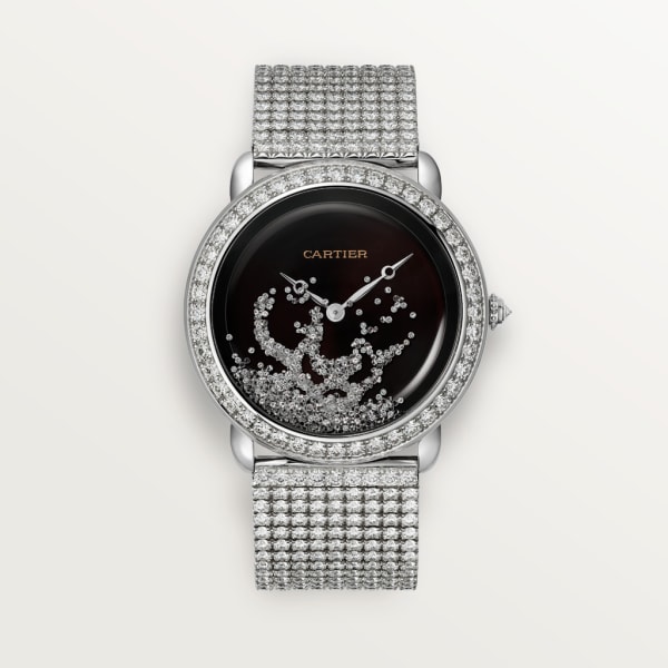 Révélation d'une Panthère watch 37 mm, manual, white gold, diamonds, lacquer