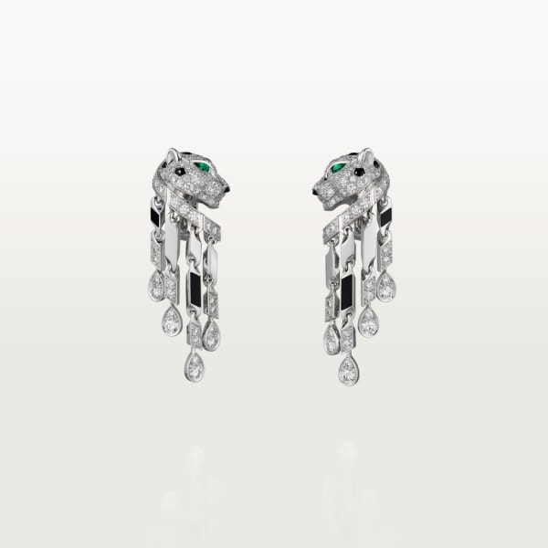 Panthère de Cartier earrings White gold, onyx, emeralds, diamonds