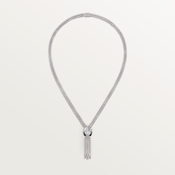 Geometry & Contrast necklace White gold, rock crystal, onyx, diamonds
