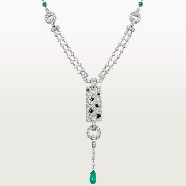 Panthère de Cartier necklace White gold, onyx, emeralds, diamonds