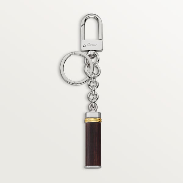 Louis Cartier Vendôme “Touch Wood” 鑰匙圈 鍍鈀飾面及金色飾面金屬，望加錫烏木