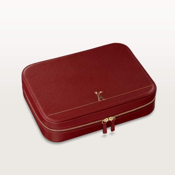 Diabolo de Cartier jewellery travel case Red calfskin