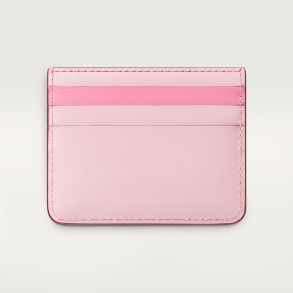 Simple Card Holder, C de Cartier Two-tone pink/pale pink calfskin, palladium and pale pink enamel finish
