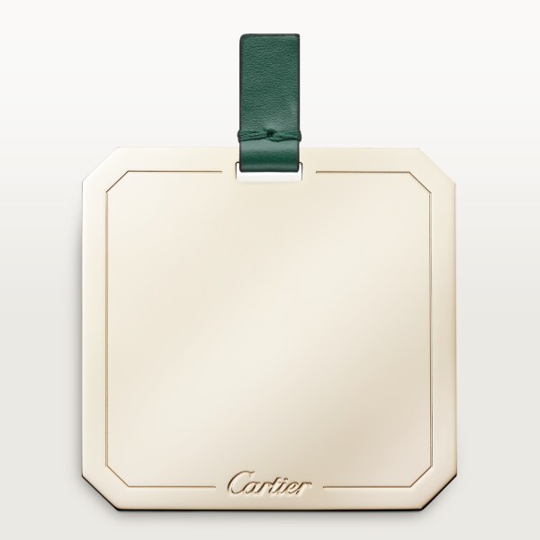 鏈帶手袋，小型款，Double C de Cartier 深綠色小牛皮，金色及深綠色琺瑯飾面