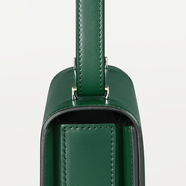 肩揹手袋，迷你款，Double C de Cartier 深綠色小牛皮，金色及深綠色琺瑯飾面