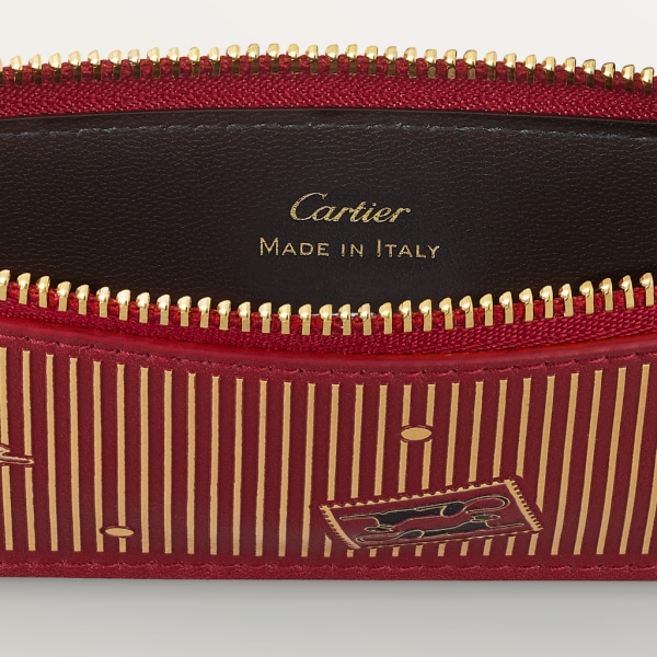 Diabolo de Cartier pencil case Red calfskin, gold finish