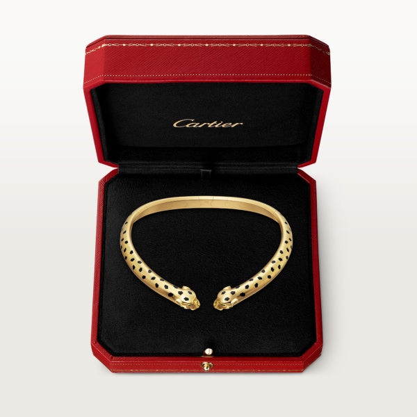 Panthère de Cartier necklace Yellow gold, lacquer, onyx, tsavorite garnets