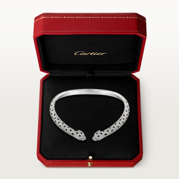 Panthère de Cartier 項鏈 18K白色黃金，祖母綠，縞瑪瑙，鑽石