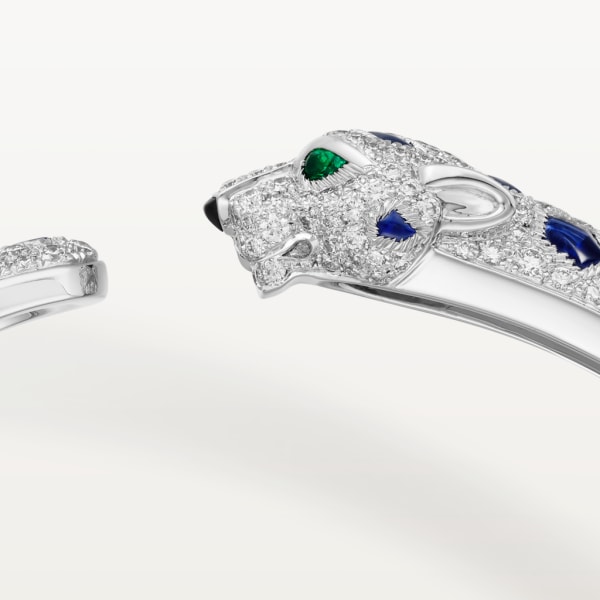 Panthère de Cartier bracelet White gold, onyx, emeralds, sapphires, diamonds